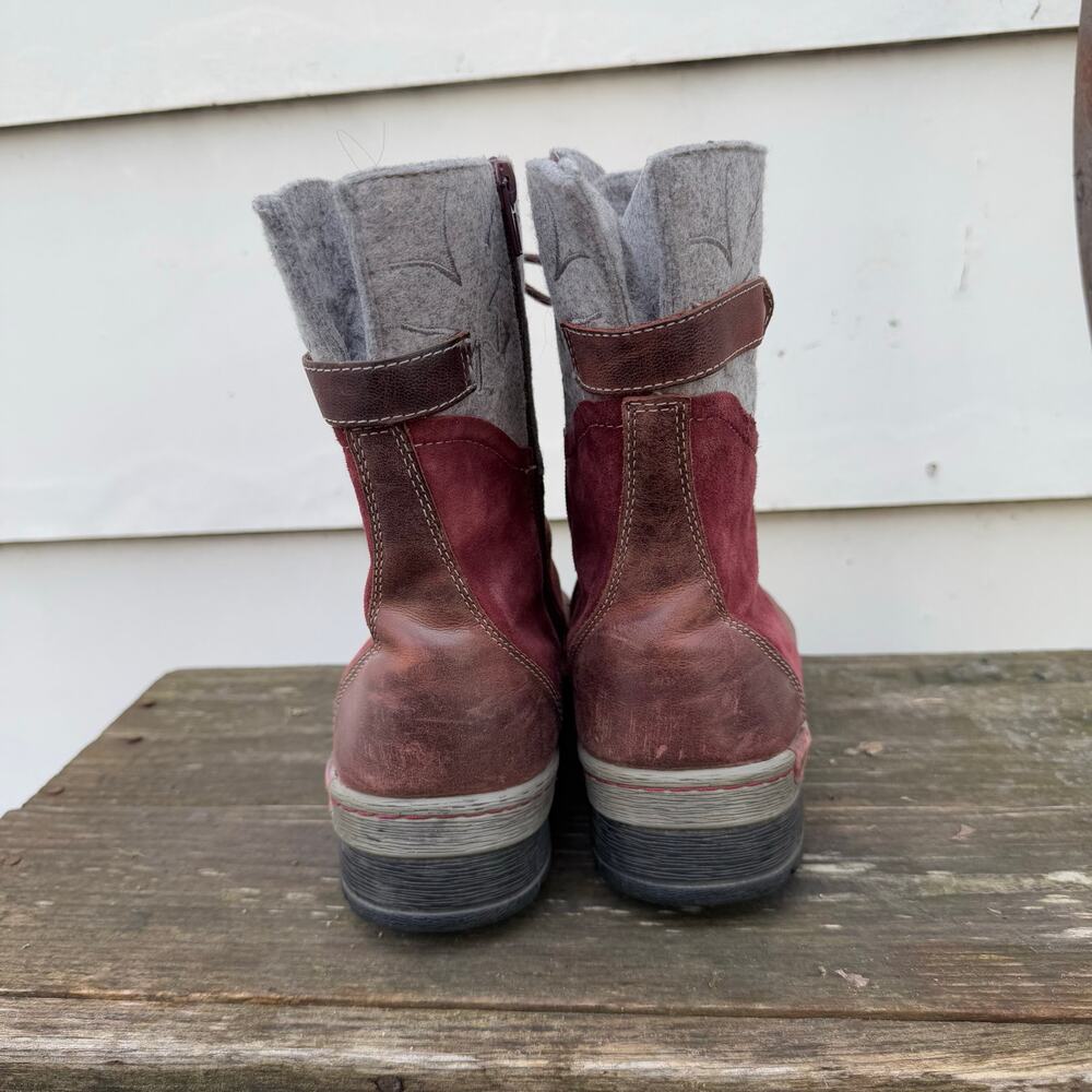 Jambu Hemlock Combat Boots Burgundy and Gray Leather Lace Up 9.5M - Picture 5 of 8